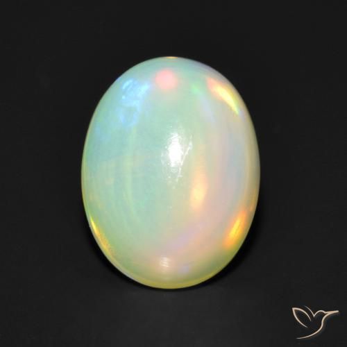 1.42ct 天然 マルチカラー オパール, 楕円形, 透明