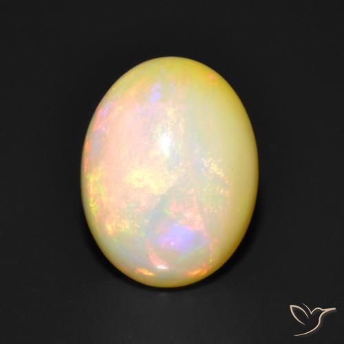 1.77ct 天然 マルチカラー オパール, 楕円形, 半透明