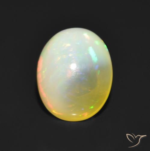 1.17ct 天然 マルチカラー オパール, 楕円形, 半透明