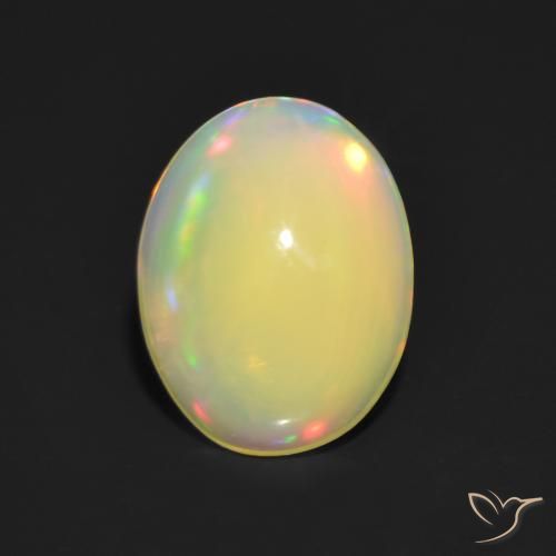 1.24ct 天然 マルチカラー オパール, 楕円形, 半透明, Photo A