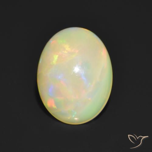 1.04ct 天然 マルチカラー オパール, 楕円形, 半透明