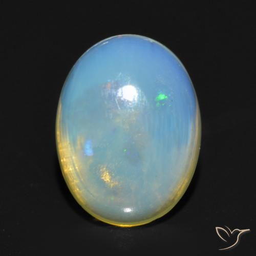 0.82ct 天然 マルチカラー オパール, 楕円形, 透明