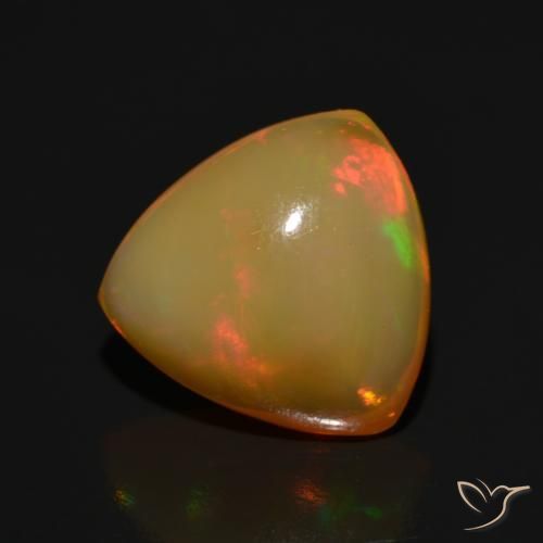 3.13カラットの天然マルチカラーオパール、トリリオン、半透明