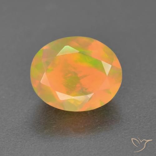 1.32ct 天然 マルチカラー オパール, 楕円形, 半透明