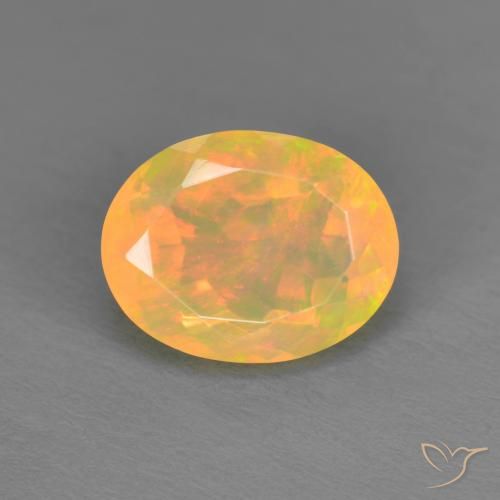 1.43ct 天然 マルチカラー オパール, 楕円形, 半透明