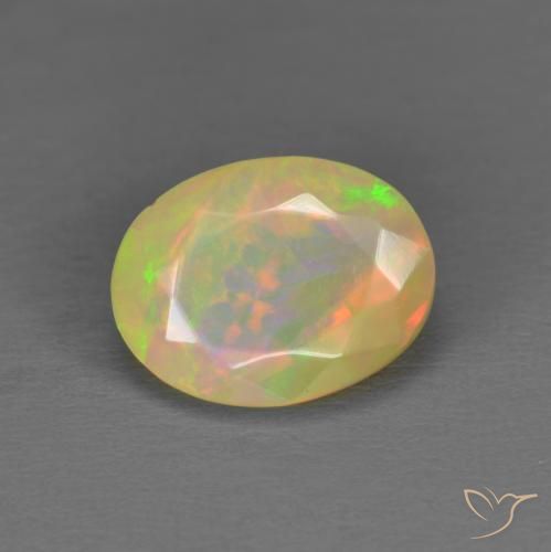 1.41ct 天然 マルチカラー オパール, 楕円形, 半透明
