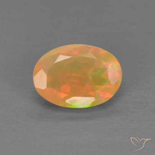 0.74ct 天然 マルチカラー オパール, 楕円形, 半透明