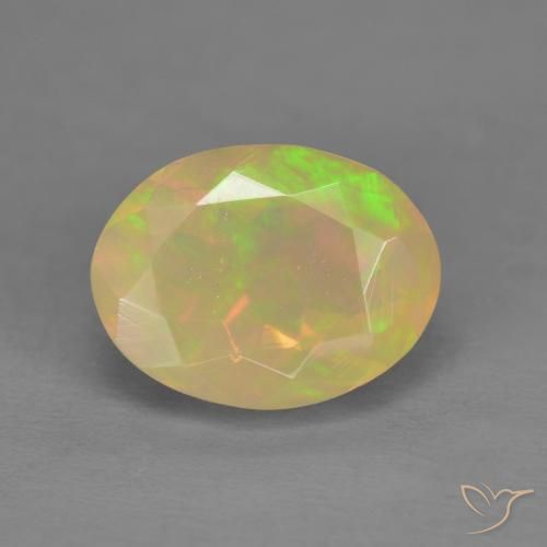 1.47ct 天然 マルチカラー オパール, 楕円形, 半透明