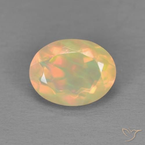 1.22ct 天然 マルチカラー オパール, 楕円形, 半透明