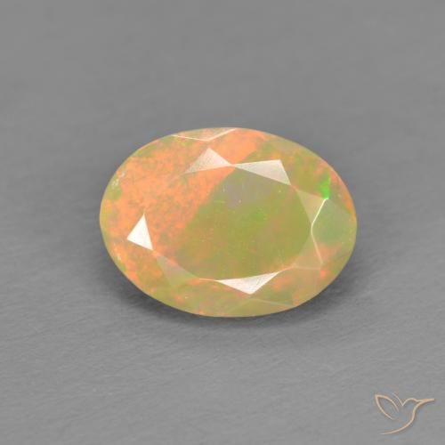 0.82ct 天然 マルチカラー オパール, 楕円形, 半透明