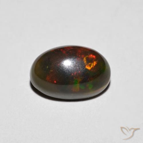 0.75ct 天然 マルチカラー オパール, 楕円形, オペーク