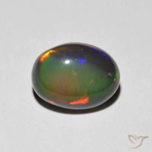 1.23ct 天然 マルチカラー オパール, 楕円形, オペーク