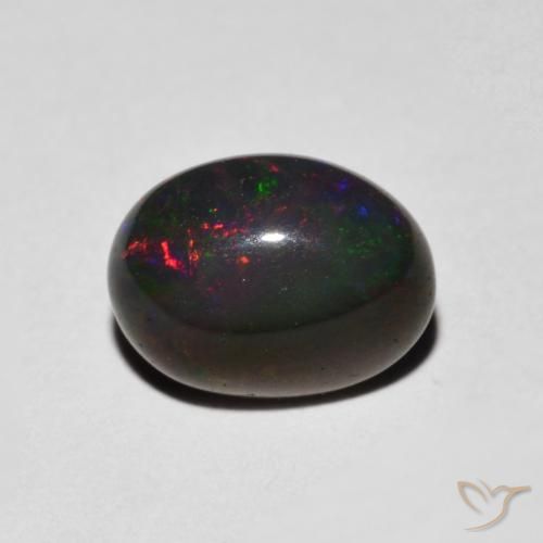 0.96ct 天然 マルチカラー オパール, 楕円形, オペーク