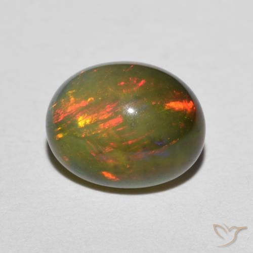 1.35ct 天然 マルチカラー オパール, 楕円形, 半透明