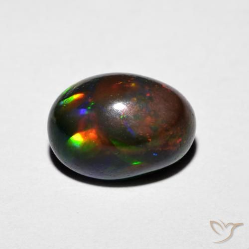 1.29ct 天然 マルチカラー オパール, 楕円形, オペーク