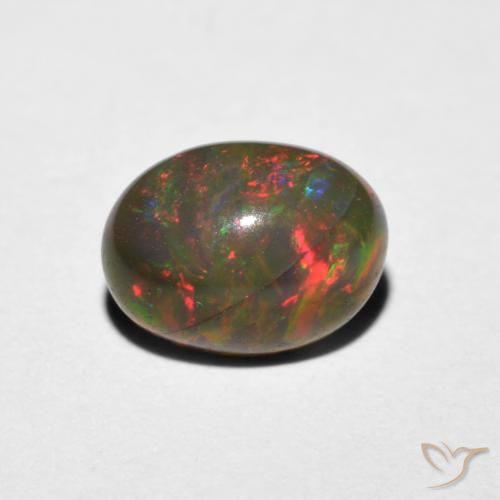 1.02ct 天然 マルチカラー オパール, 楕円形, 半透明