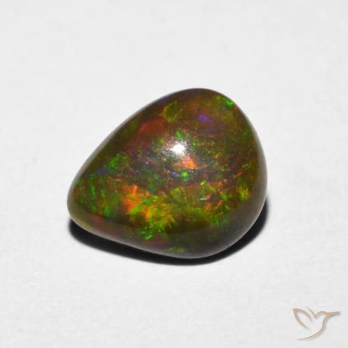 0.70ct 天然 マルチカラー オパール, 洋梨の形, 半透明