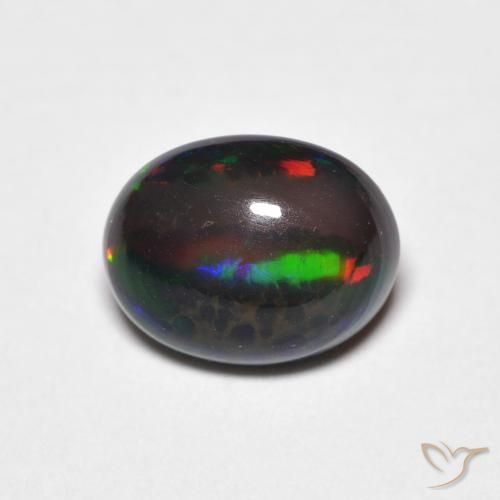 1.20ct 天然 マルチカラー オパール, 楕円形, オペーク