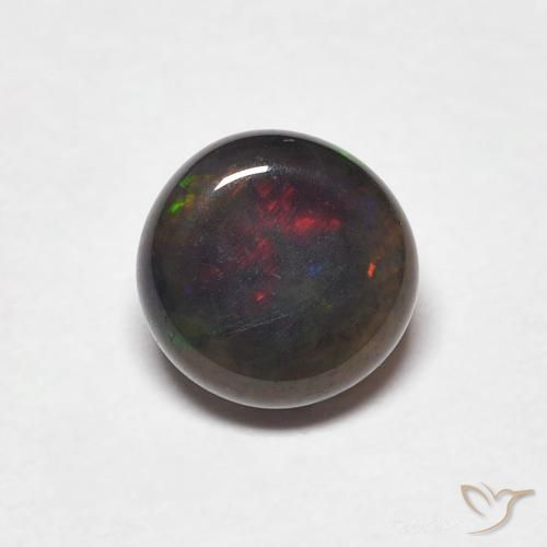 0.51ct 天然 マルチカラー オパール, ラウンド, オペーク