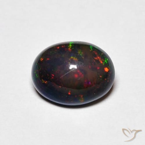 1.23ct 天然 マルチカラー オパール, 楕円形, オペーク
