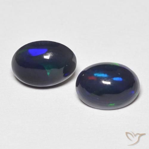0.85ctw 天然 マルチカラー オパール, 楕円形, オペーク
