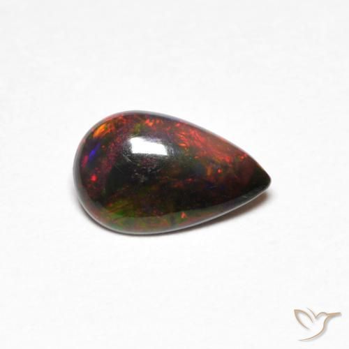 0.44ct 天然 マルチカラー オパール, 洋梨の形, オペーク