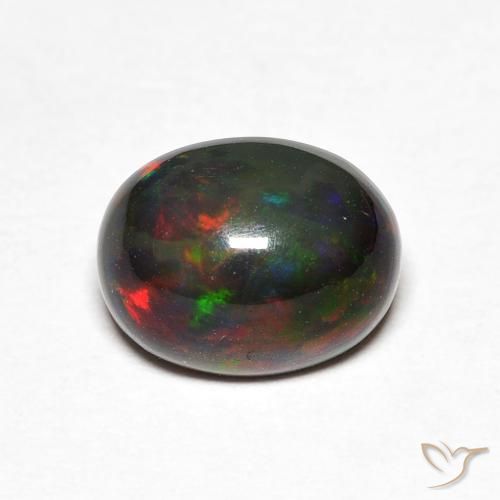 1.40ct 天然 マルチカラー オパール, 楕円形, オペーク
