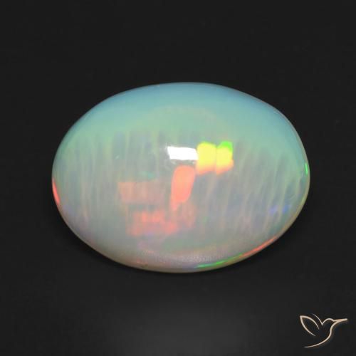 3.28ct 天然 マルチカラー オパール, 楕円形, 透明