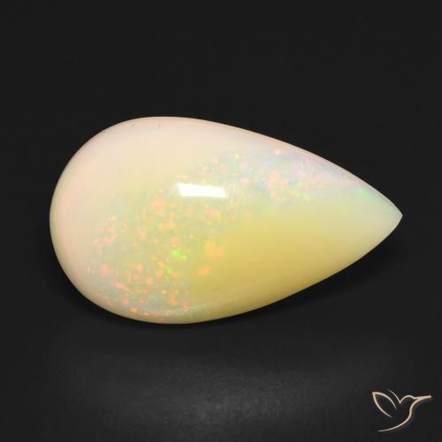 5.82ct 天然 マルチカラー オパール, 洋梨の形, 半透明