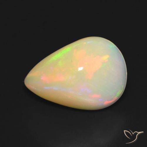 3.58ct 天然 マルチカラー オパール, 洋梨の形, 半透明