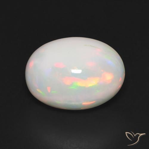 3.33ct 天然 マルチカラー オパール, 楕円形, 半透明
