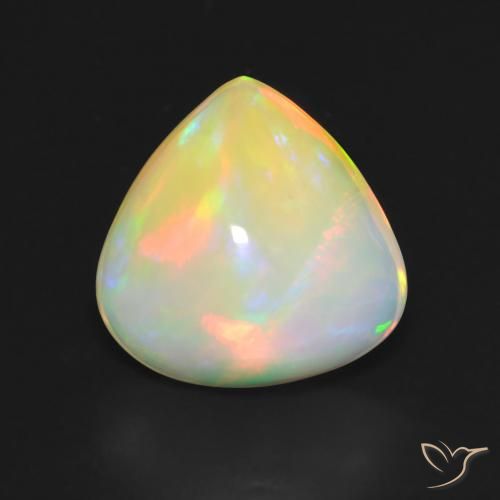 4.44ct 天然 マルチカラー オパール, 洋梨の形, 透明