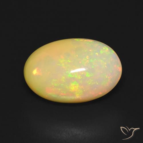 3.41ct 天然 マルチカラー オパール, 楕円形, 透明