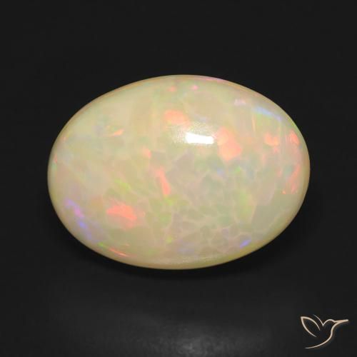 4.38ct 天然 マルチカラー オパール, 楕円形, 半透明