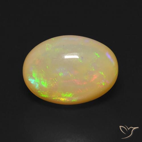 5.16ct 天然 マルチカラー オパール, 楕円形, 透明