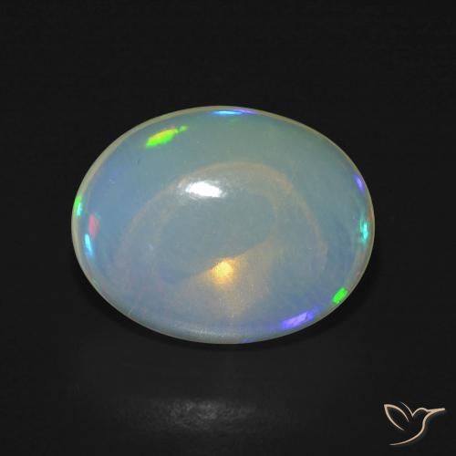 4.24ct 天然 マルチカラー オパール, 楕円形, 透明