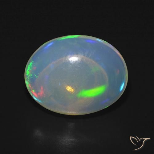 4.45ct 天然 マルチカラー オパール, 楕円形, 透明