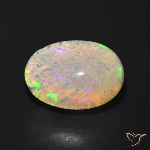 3.37ct 天然 マルチカラー オパール, 楕円形, 半透明