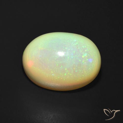 5.11ct 天然 マルチカラー オパール, 楕円形, 半透明