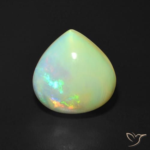 3.69ct 天然 マルチカラー オパール, 洋梨の形, 半透明