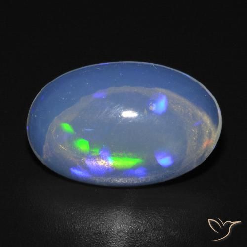 2.54ct 天然 マルチカラー オパール, 楕円形, 透明