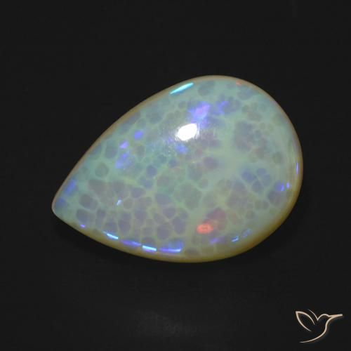 6.18ct 天然 マルチカラー オパール, 洋梨の形, 透明