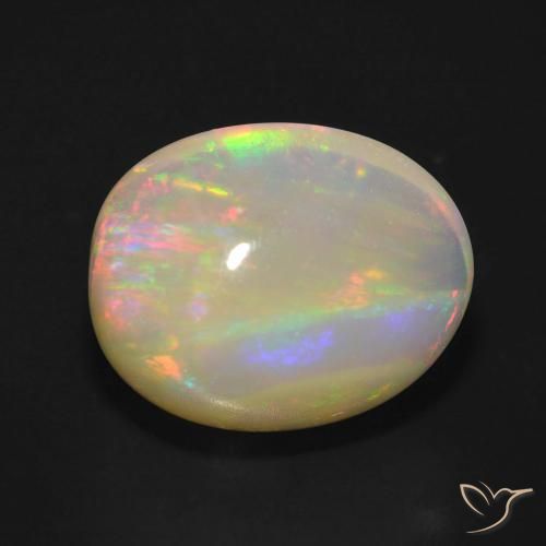 5.74ct 天然 マルチカラー オパール, 楕円形, 透明