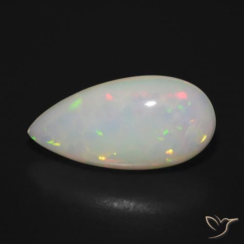 5.68ct 天然 マルチカラー オパール, 洋梨の形, 半透明