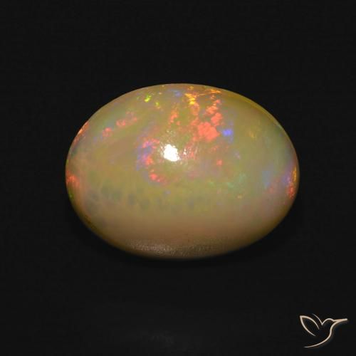 3.96ct 天然 マルチカラー オパール, 楕円形, 半透明, Photo A