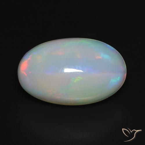 3.02ct 天然 マルチカラー オパール, 楕円形, 透明