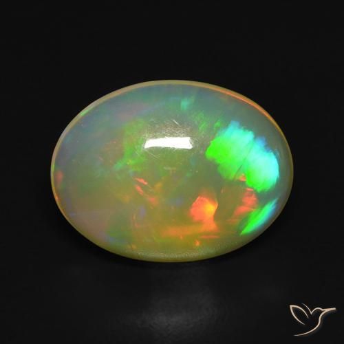 3.07ct 天然 マルチカラー オパール, 楕円形, 透明