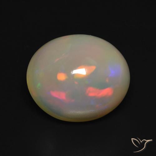 4.97ct 天然 マルチカラー オパール, 楕円形, 半透明
