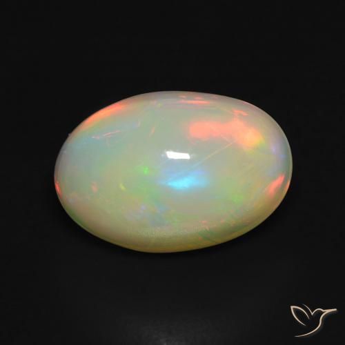 3.67ct 天然 マルチカラー オパール, 楕円形, 透明