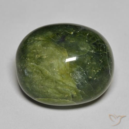 14.20ct 天然 アーシーグリーン オパール, 楕円形, オペーク